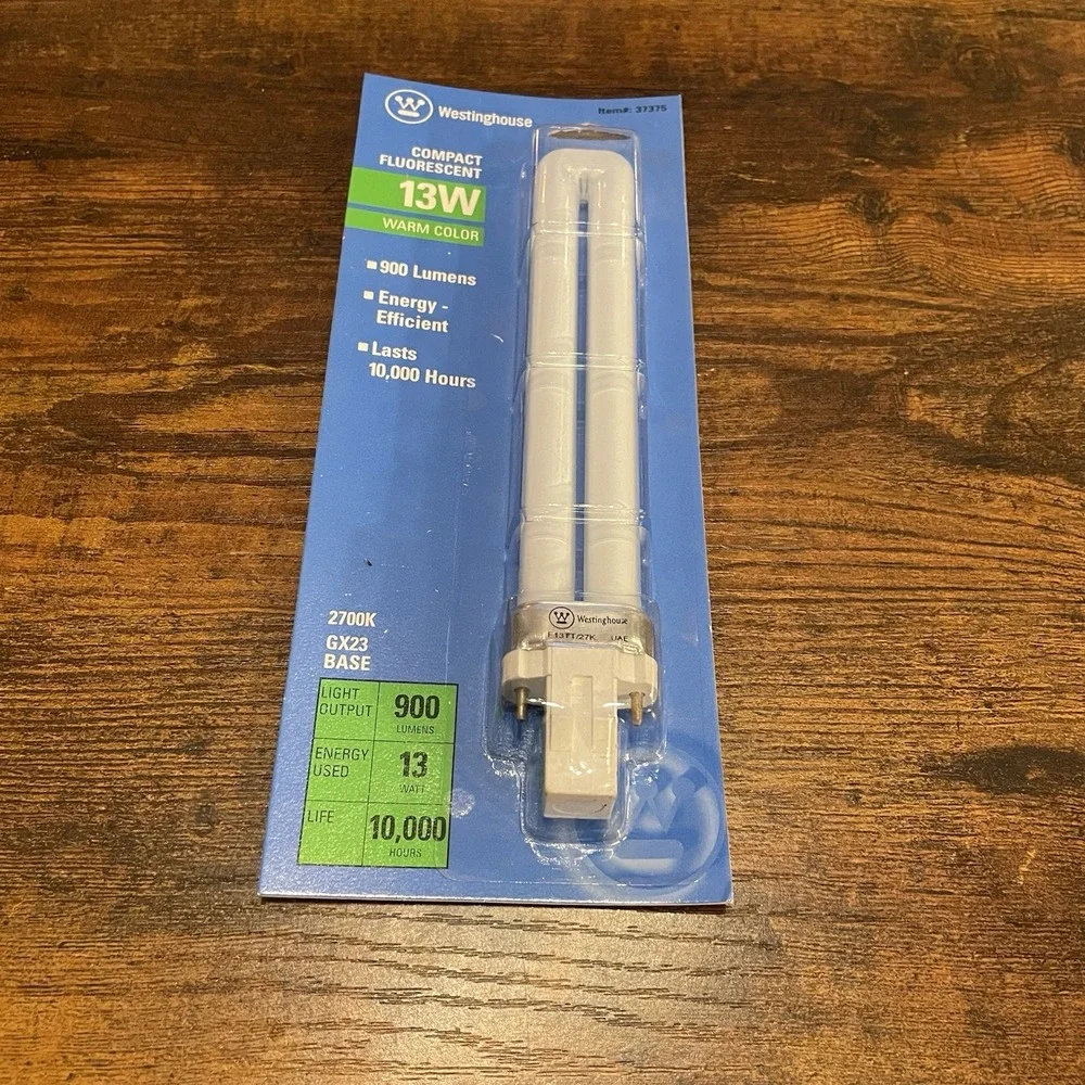 ✅(2) Westinghouse 37374 9W F9TT/27 G23 Base Fluorescent Bulb 2700K #️⃣0257